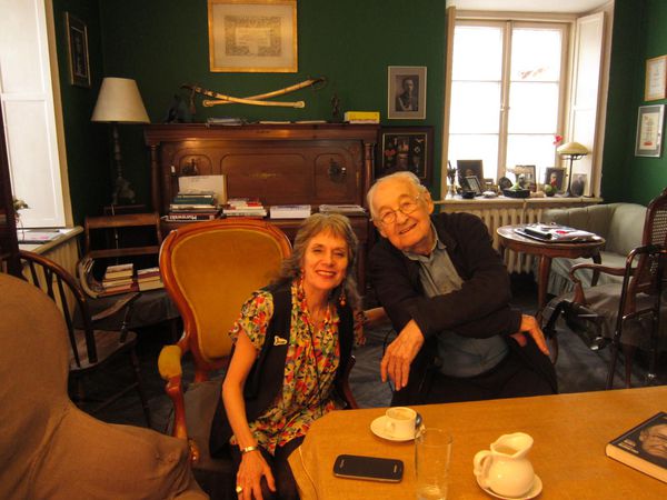 Annette Insdorf with Andrzej Wajda at his home in July, 2014